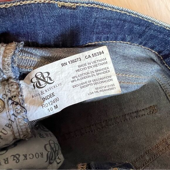 Women’s Rock & Rebublic Indee Distressed Jeans Size 10M - Picture 7 of 8